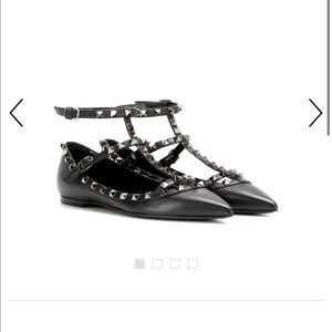 Valentino Noir Black cage rockstud flats